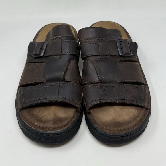 Skechers Jammers Platform Sandals Mens 13 Brown Leather Chunky Sole Vintage Y2K - Picture 5 of 16